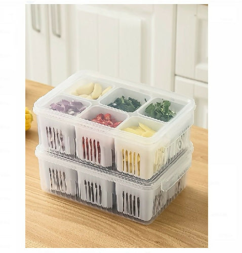 Food Storage Box With Lid and 6 Compartments