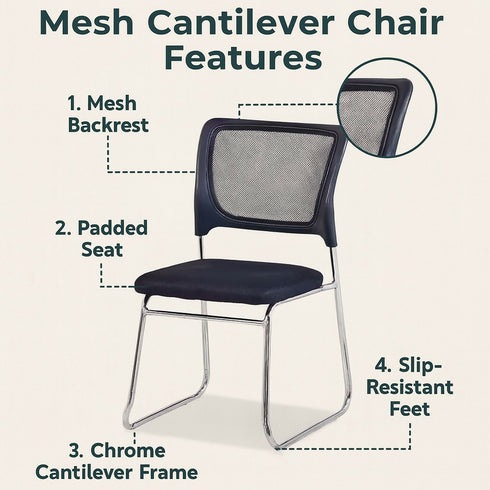 Compact Computer Chair - Breathable, Space-Saving
