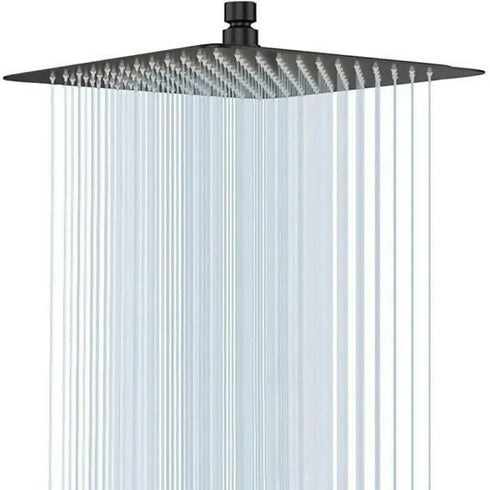 Black square shower top spray 6 inches