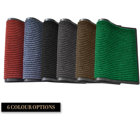 Ribbed Doormat - 100% Polyester & 100% PVC Backing - 50x80cm
