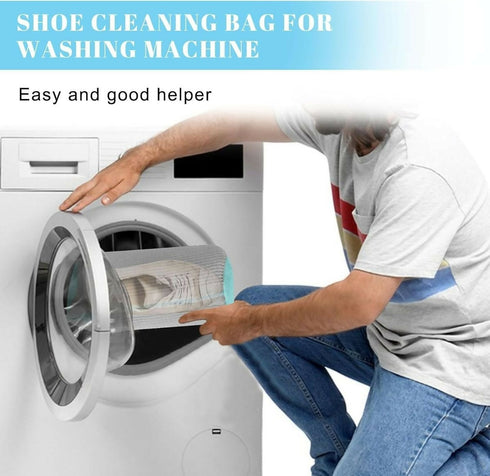 Hands-Free Washing Machine Shoe Bag - Grey/Blue