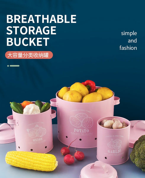 Portable Potato Onion Garlic Fresh Keeping Storage Can