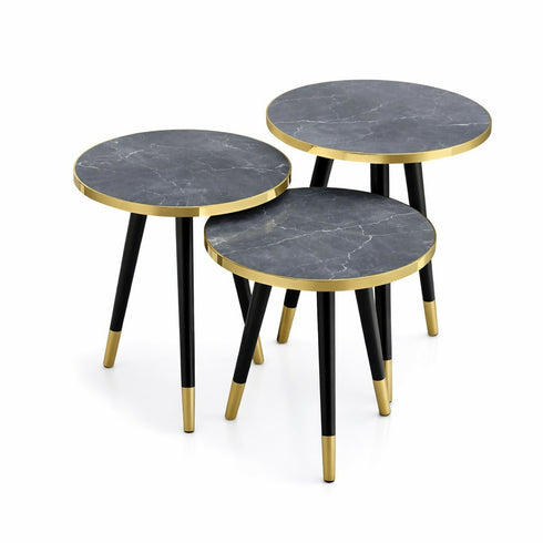Round Nesting Coffee Table - 3-Tier, Space-Saving