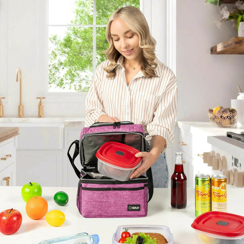 Thermal Insulated Dual Compartment Lunch Bag for Men And Women