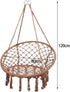 Handmade Rope Knitted Macrame Hanging Swing Chair - Brown