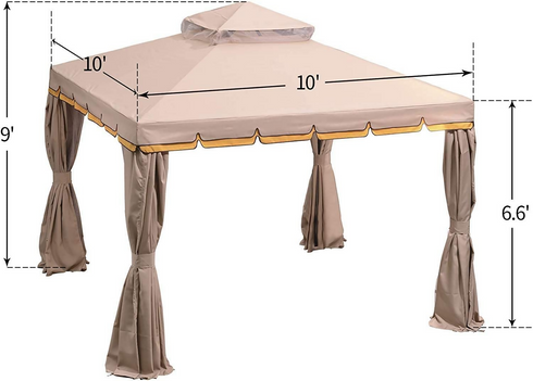 Tent House for Terrace , Garden with All 4 Sides Retractable Double Curtain with Zipper