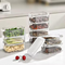 4-Piece Airtight Food Storage Containers | Stackable Fridge Organizer Boxes with Lids