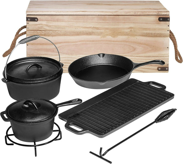 8 Piece Heavy Cast Iron Pots Set