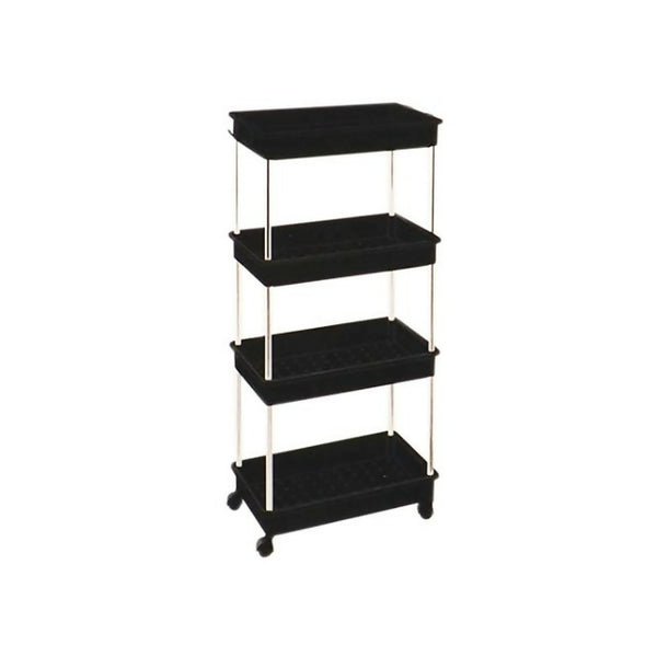 4 Tier Movable Storage Rack - Black