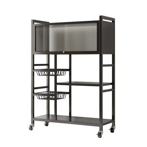 Kitchen Floor-standing Storage Rack, Multi-layer Fruit and Vegetable Storage Rack-FU-10027 - BLACK