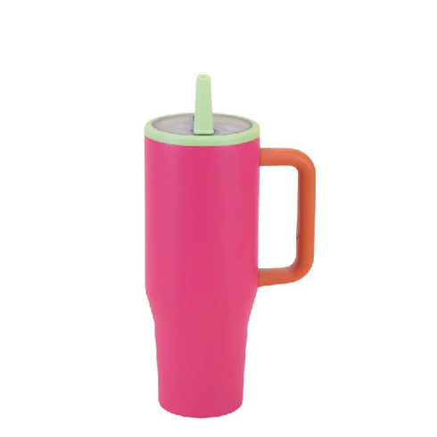 Hot Pink Pink Mini Stainless Steel Handled Tumbler