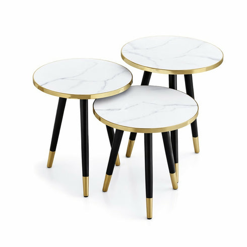 Round Nesting Coffee Table - 3-Tier, Space-Saving