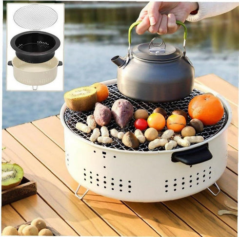 Portable Barbecue Charcoal Braai Stand for Indoor & Outdoor Cooking