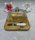 Transparent Glass Butter Storage Dish With Spread Knife