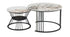 Round Coffee Tables, Removable Set of 2 End Table, Nesting Tables with Gold Metal Frame Legs and Marble Pattern Top