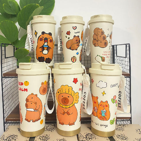 Cartoon Character Pattern Classic Coffee Mug Insulated Tumbler.