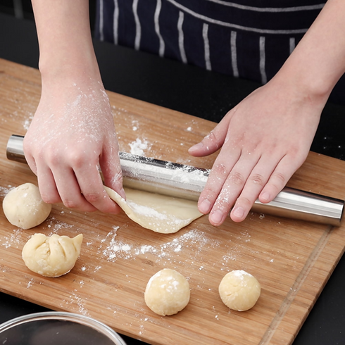 Kitchen Stainless Steel Rolling Pin 37.5cm