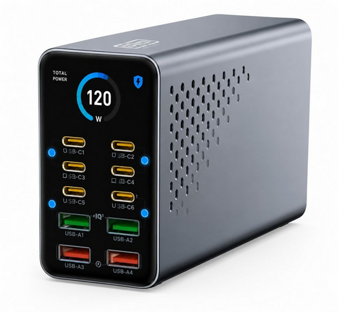 120W 10-in-1 Fast Charging Station USB-C & USB-A Multi Port Desktop Charger