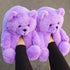 Teddy Bear Slippers purple (Uk3-Uk7) - One size
