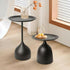 Set of 2 Modern Black Nesting Round Side Tables