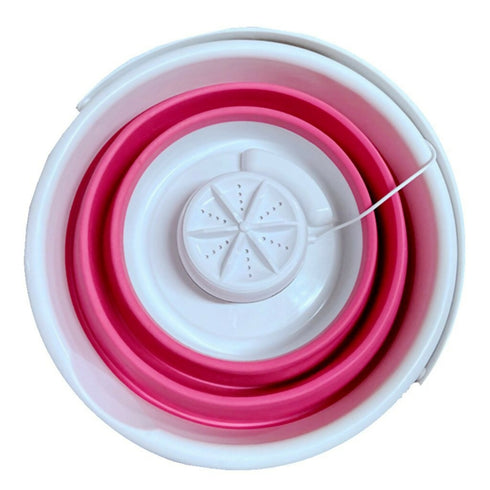 Mini Laundry Machine Folding Washing Machine Washer USB Powered Convenient-pink