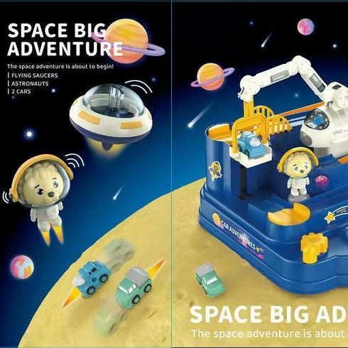 Space Adventure Race Track Set for Kids Inertia Toy