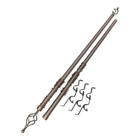 Expandable Curtain Double Rod with Twisted Cage Finial - 2m