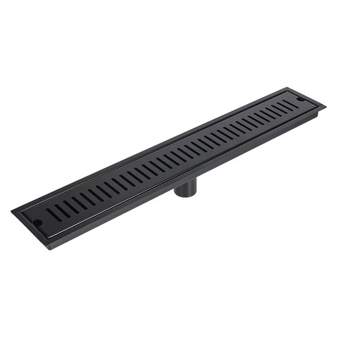 50cm Rectangular Matte Black Shower Channel Drain - AY 406-108- BLACK