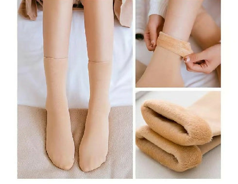 Winter Warm Stylish 2 Pairs solid short thick socks