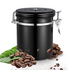 1500ML Stainless Steel Coffee Storage Canister - Black