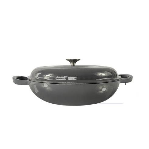 30CM Cast Iron Shallow Casserole Grey