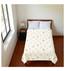 Twin Plush Blanket 168cm - White with Flowers
