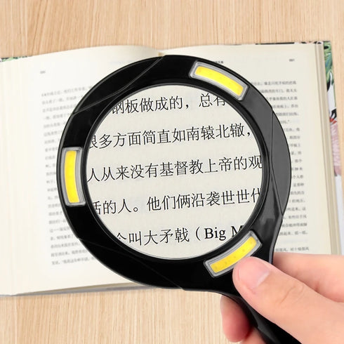 COB LED Lighted Handheld Magnifier with 3 LED Lights Pack Of 2