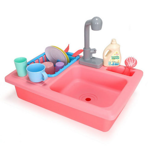Kids Play Kitchen Sink with Running Water