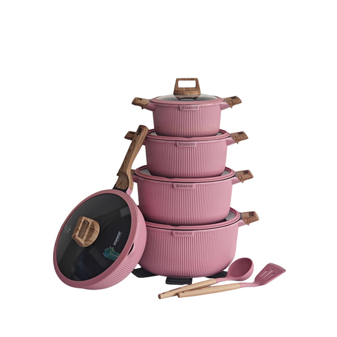 15-Piece Non-Stick Vertical Lines Soup Pot Set