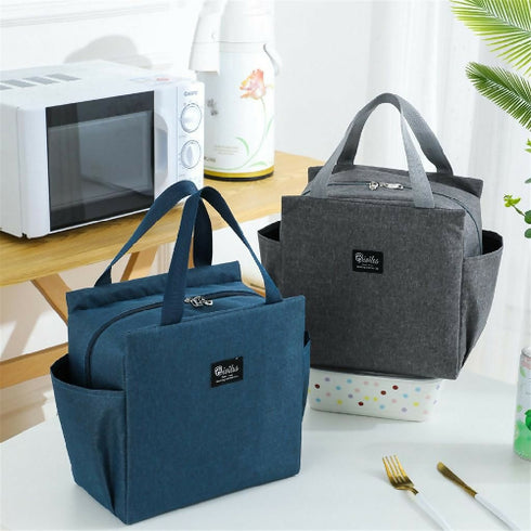 Waterproof Oxford Portable Zipper Thermal Lunch Bag