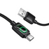 Mundo 1.2m 3A USB to Type-C Charging Data Cable with LED(Black)
