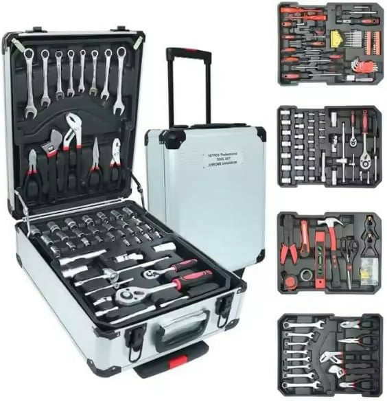 187 Piece Hardware Combination Tool Set With Trolley Case