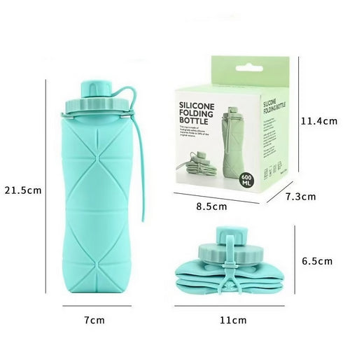600ml Silicone Foldable Water Bottle