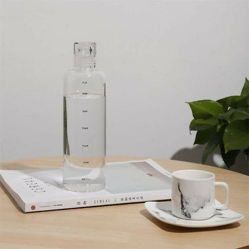 500ml Large Capacity Glass Bottle With Time Marker