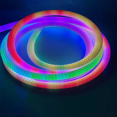 Neon LED Rope Lights, 360 Led Light Strip Waterproof Strip with Music Sync,Remote & APP Control,USB-Powered Flexible Lighting for Indoor/Outdoo