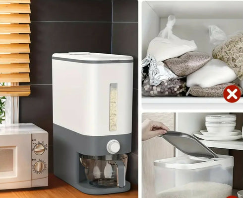 10KG Large Cereal Storage Container Pantry Dry Food Box with Measuring Cup