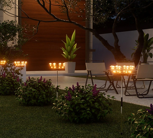 2 Pack 48LED Solar Outdoor Inserted Warm Light Mushroom Lamps