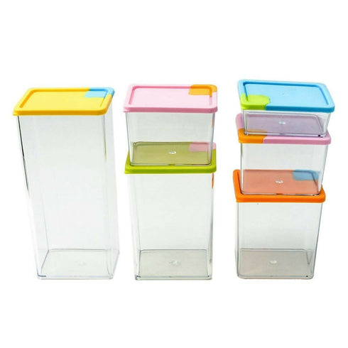Set of 6 Stackable & Space Savvy Food Storage Containers
