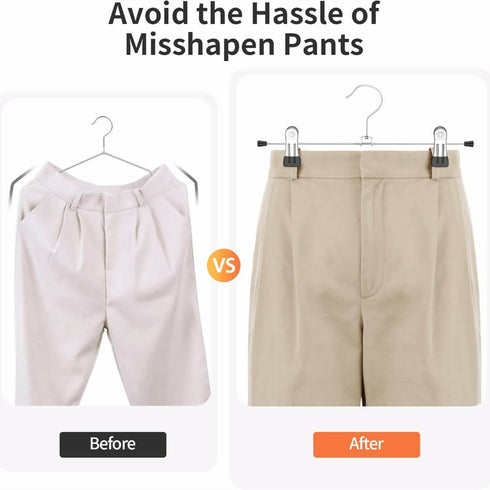 10 Pack Pants Hangers Skirts Hangers With Metal Clip & 360 Swivel Hooks