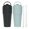 Double Wall Vacuum Insulated Stainless Steel with Silicone Straw and Hidden Handle