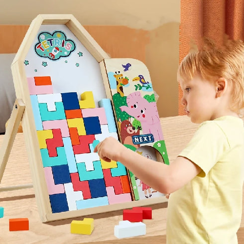 Multi-functional Parent-child Interactive Game Wooden Stacking Blocks Toy