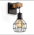 Vintage Cage Rectangular wood Wall Mount Light
