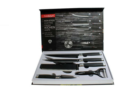 5-Piece Stainless Steel Non-stick Coating Knife Set with Gift Box