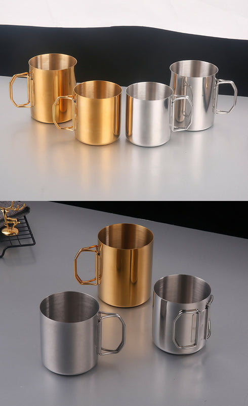 Set of 3 Stainless Steel Camping Coffee Mug